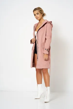 Pink Hooded Parker Jacket