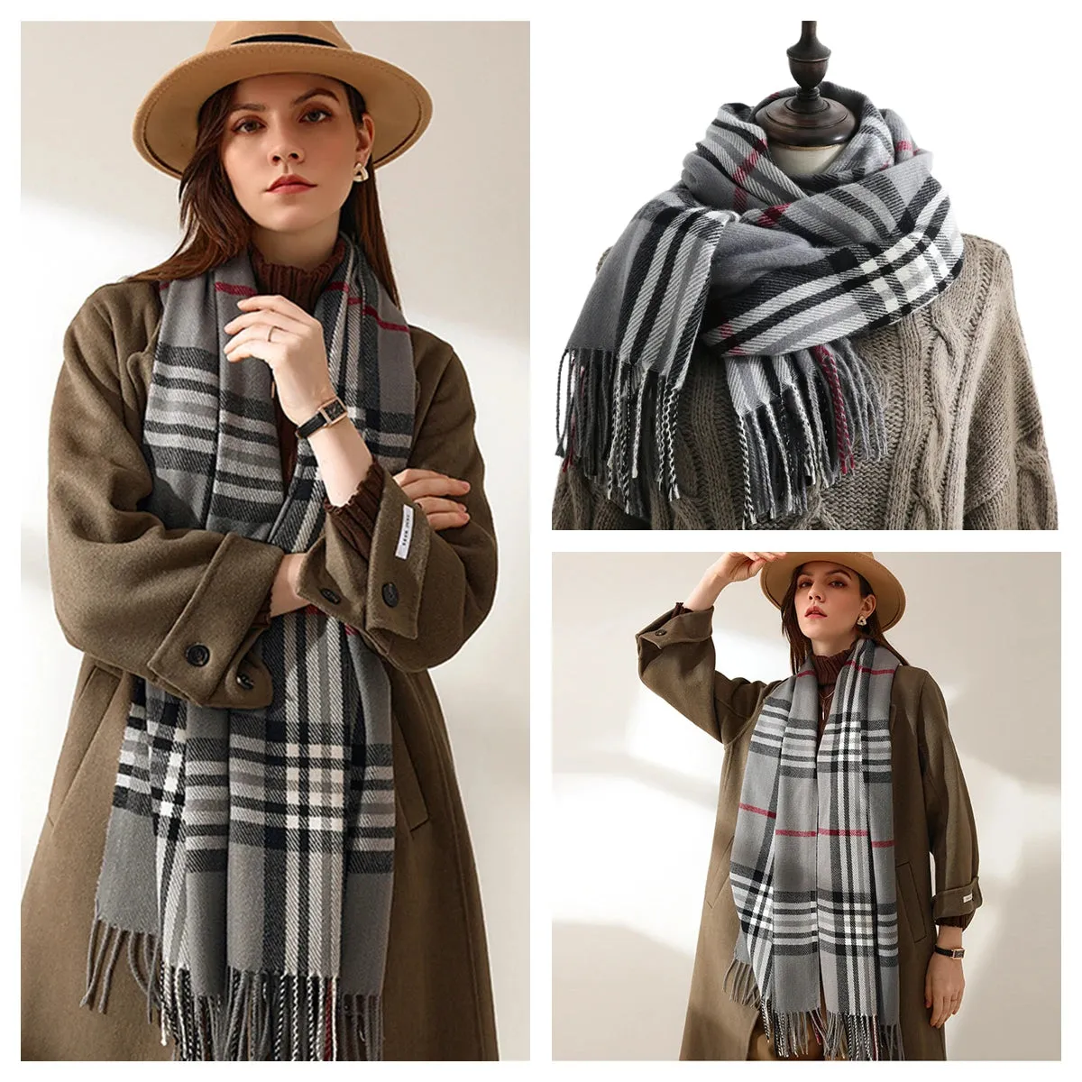 Plaid Wool Scarf