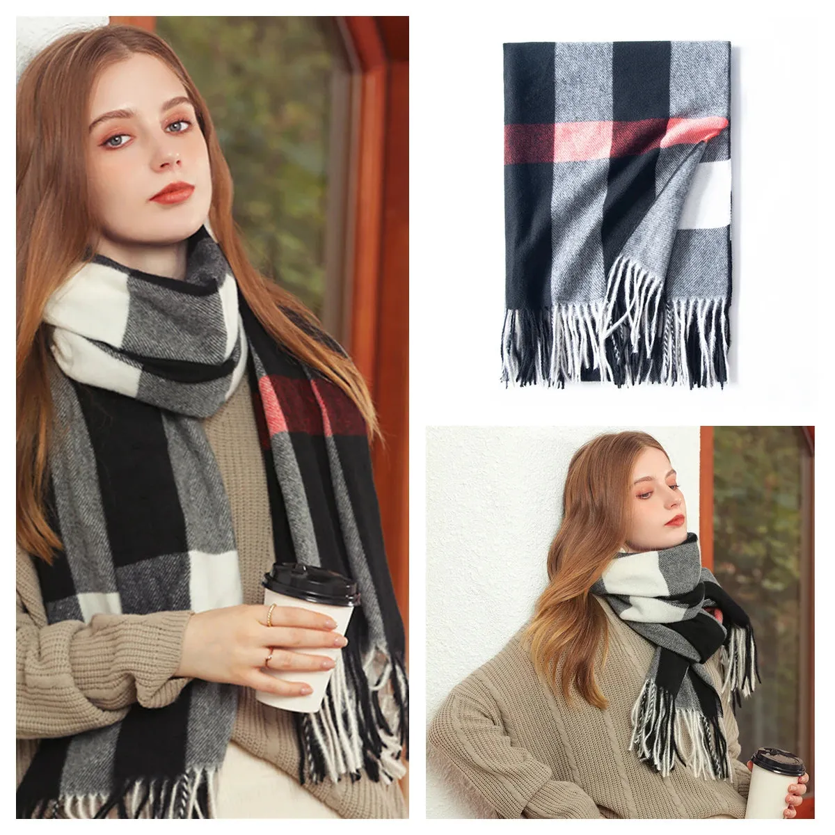 Plaid Wool Scarf