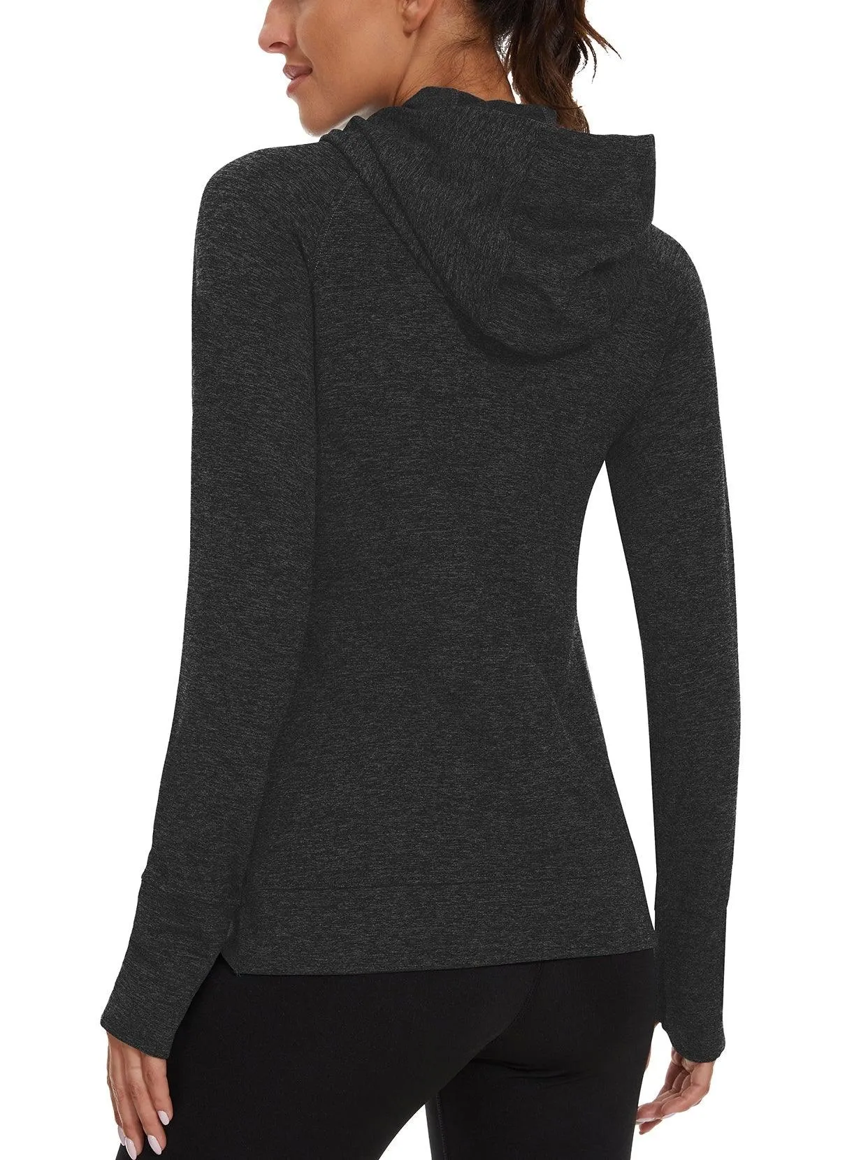 Pullover Hooded Crossed Hem Thermal Top for Women