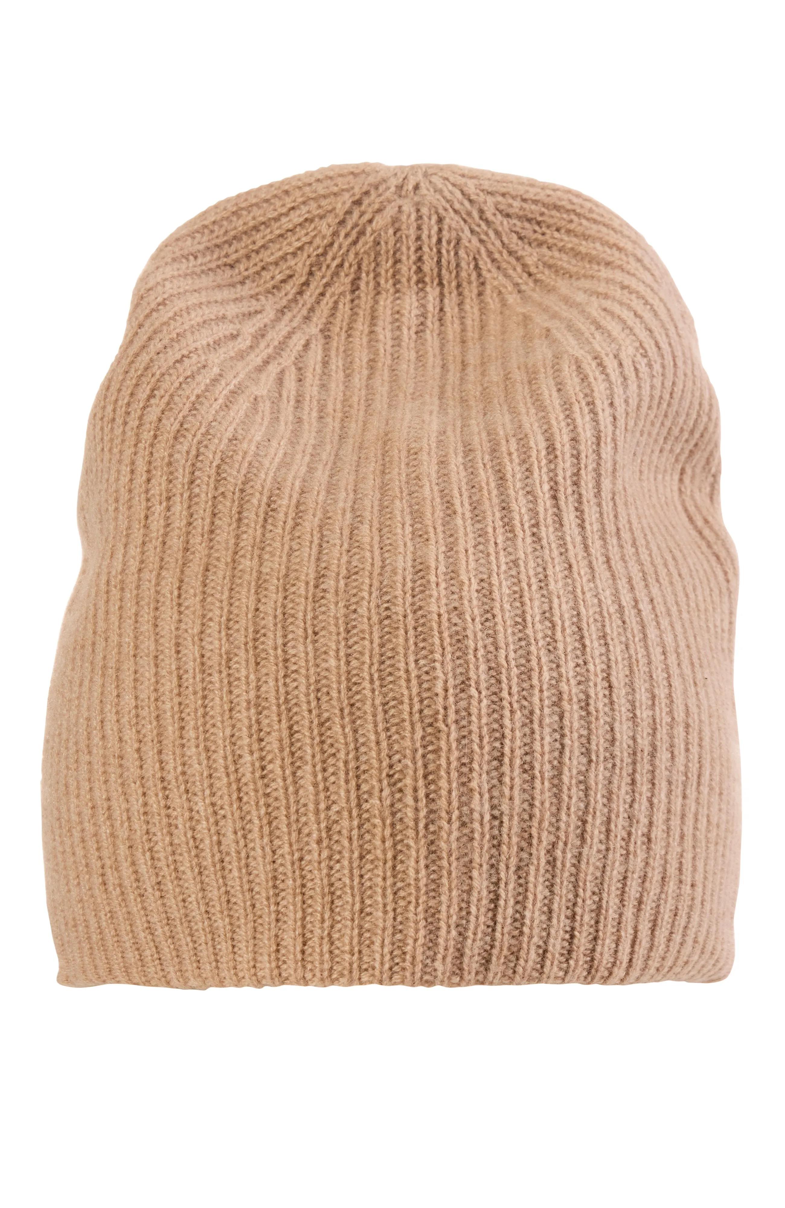 RIB KNIT CASHMERE SLOUCHY HAT