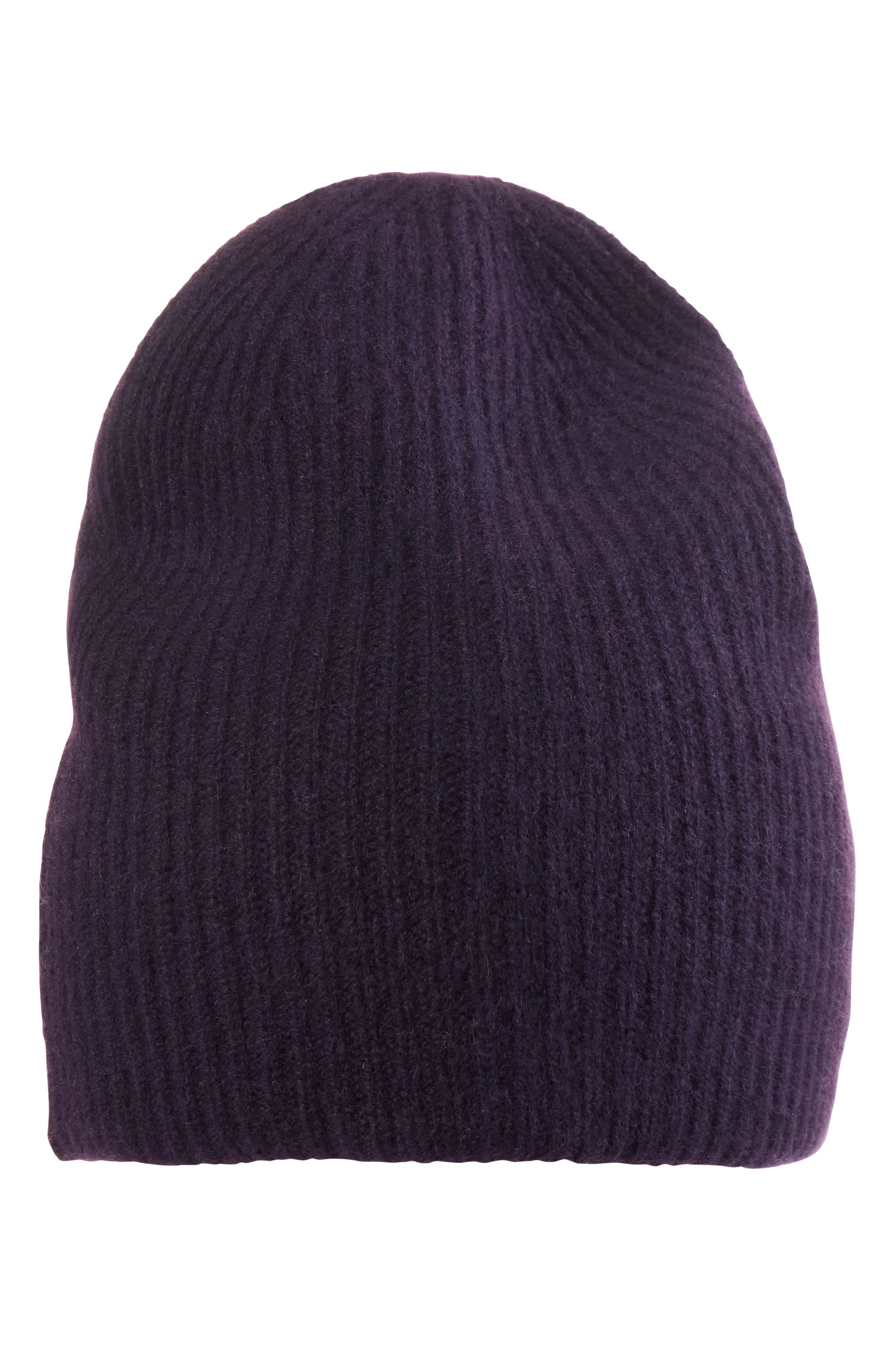 RIB KNIT CASHMERE SLOUCHY HAT