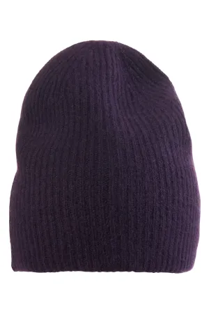 RIB KNIT CASHMERE SLOUCHY HAT