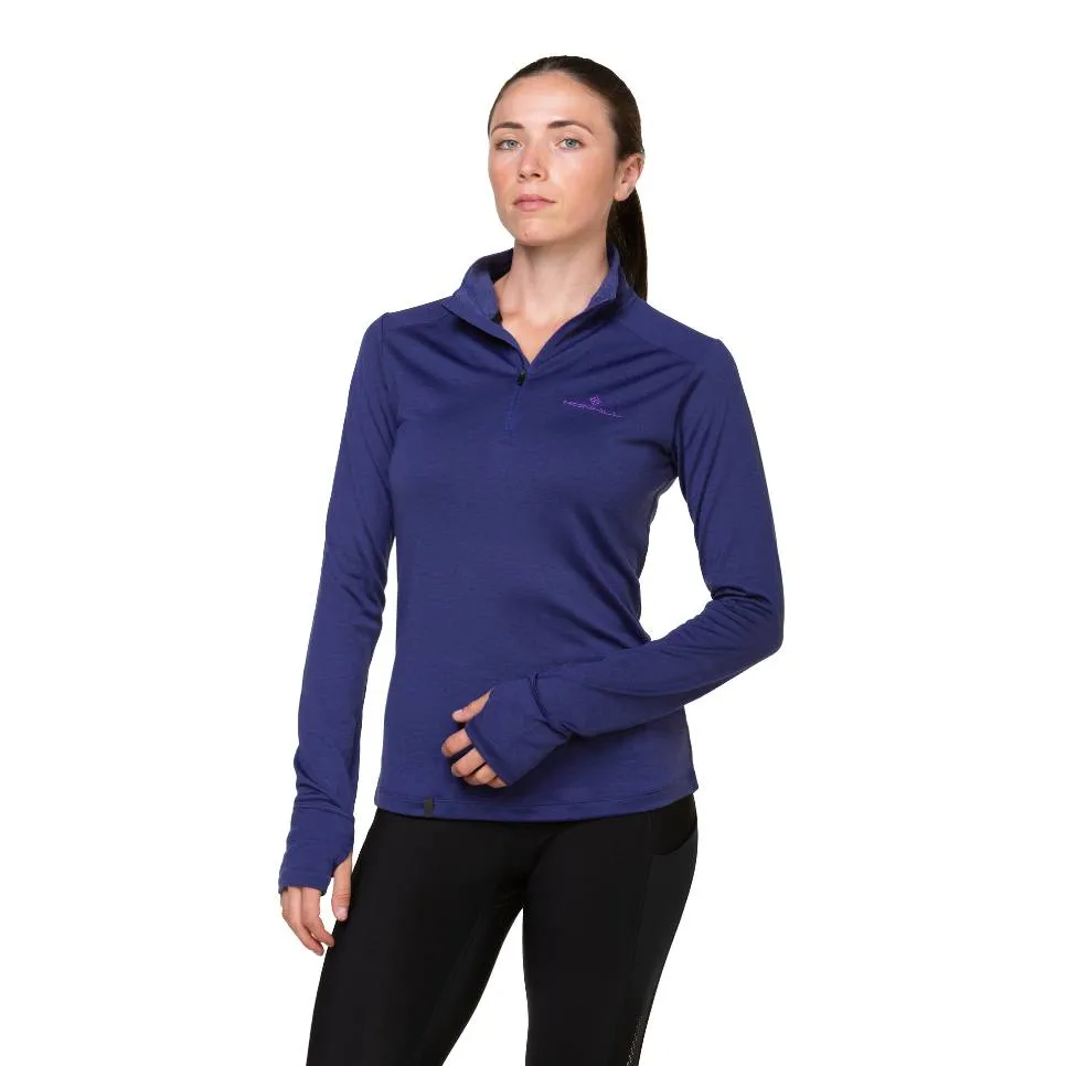 Ronhill Tech Merino Half Zip (Womens) - Deep Ocean/Regal Purple