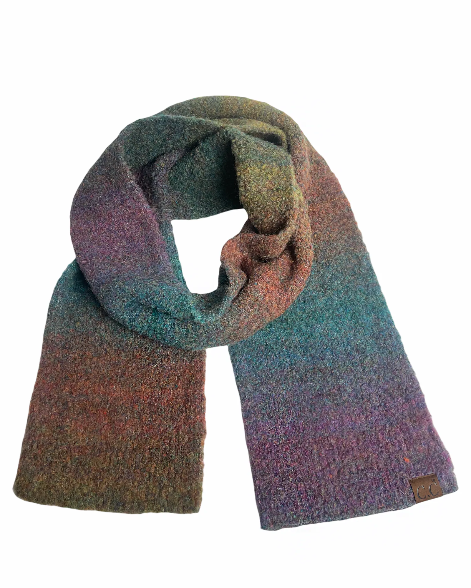 SF-2082 Multi Ombre Mohair Scarf Forest Mix