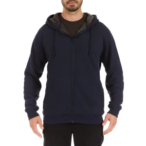 SHERPA-BONDED THERMAL KNIT HOODED JACKET