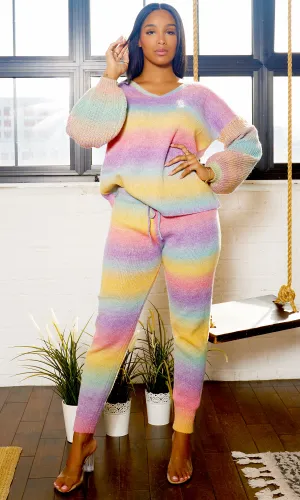 Sweet Candy Knit Set- Ombre