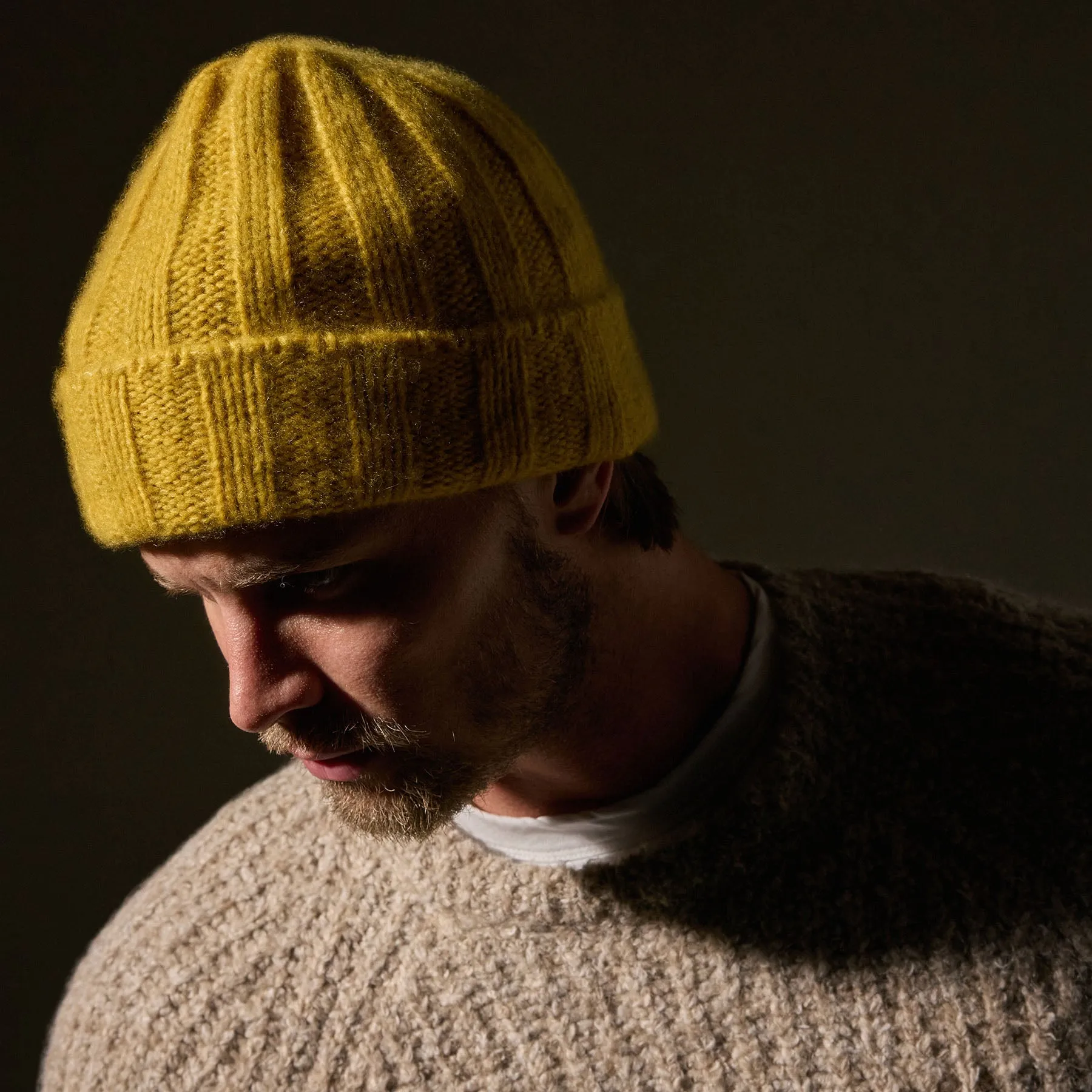 Textured Cashmere Beanie - Straw