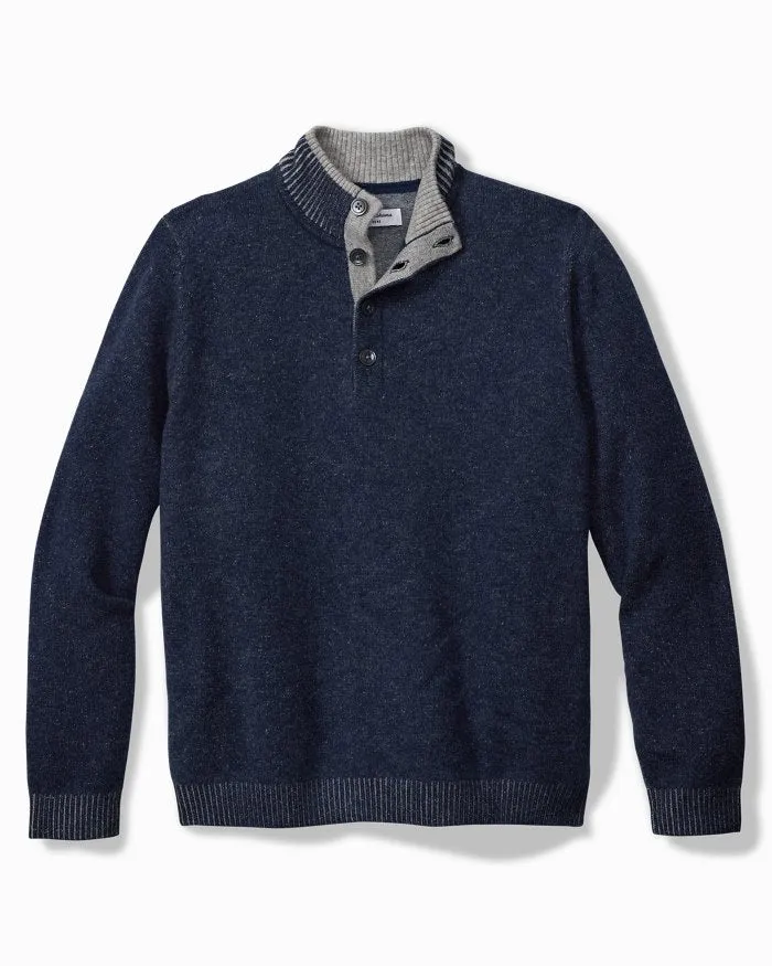 Tommy Bahama Soft Sands Cashmere Mock-Neck Sweater | Midnight Blue