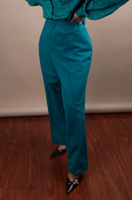 Vintage Teal Knitted Trousers