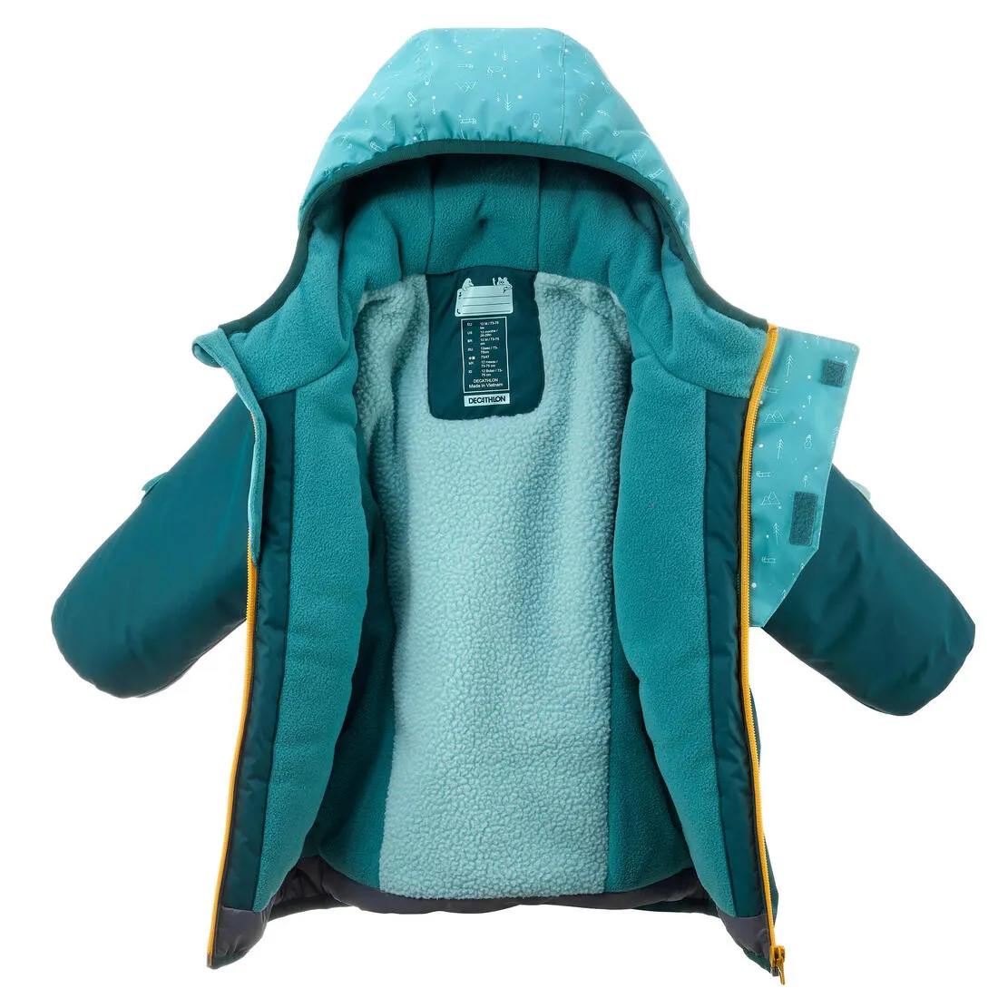 Wedze Warm Lugiklip Baby Ski Jacket - Turquoise