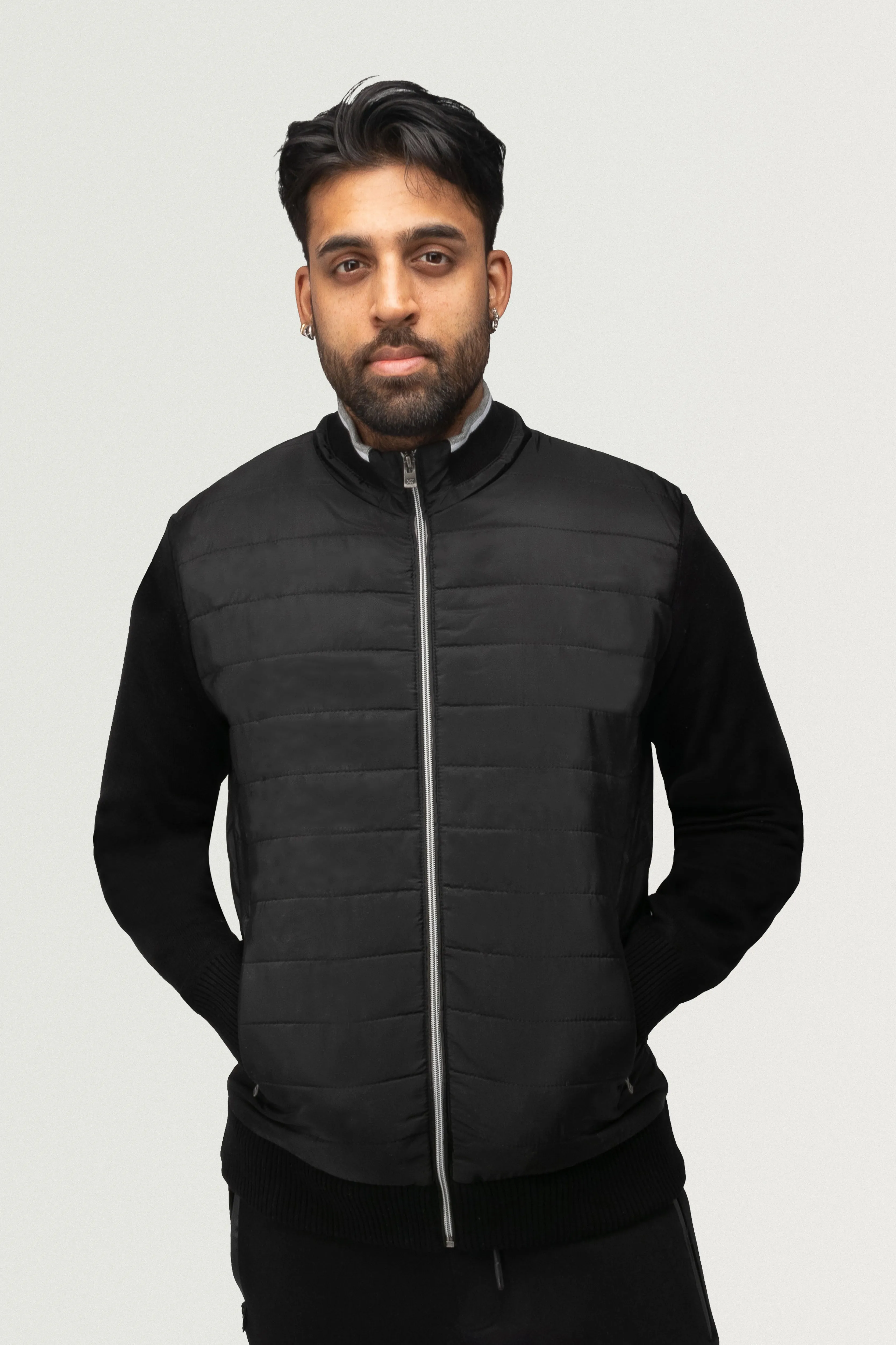 X RAY Men's Lightly Padded Hybrid Sweater Jacket