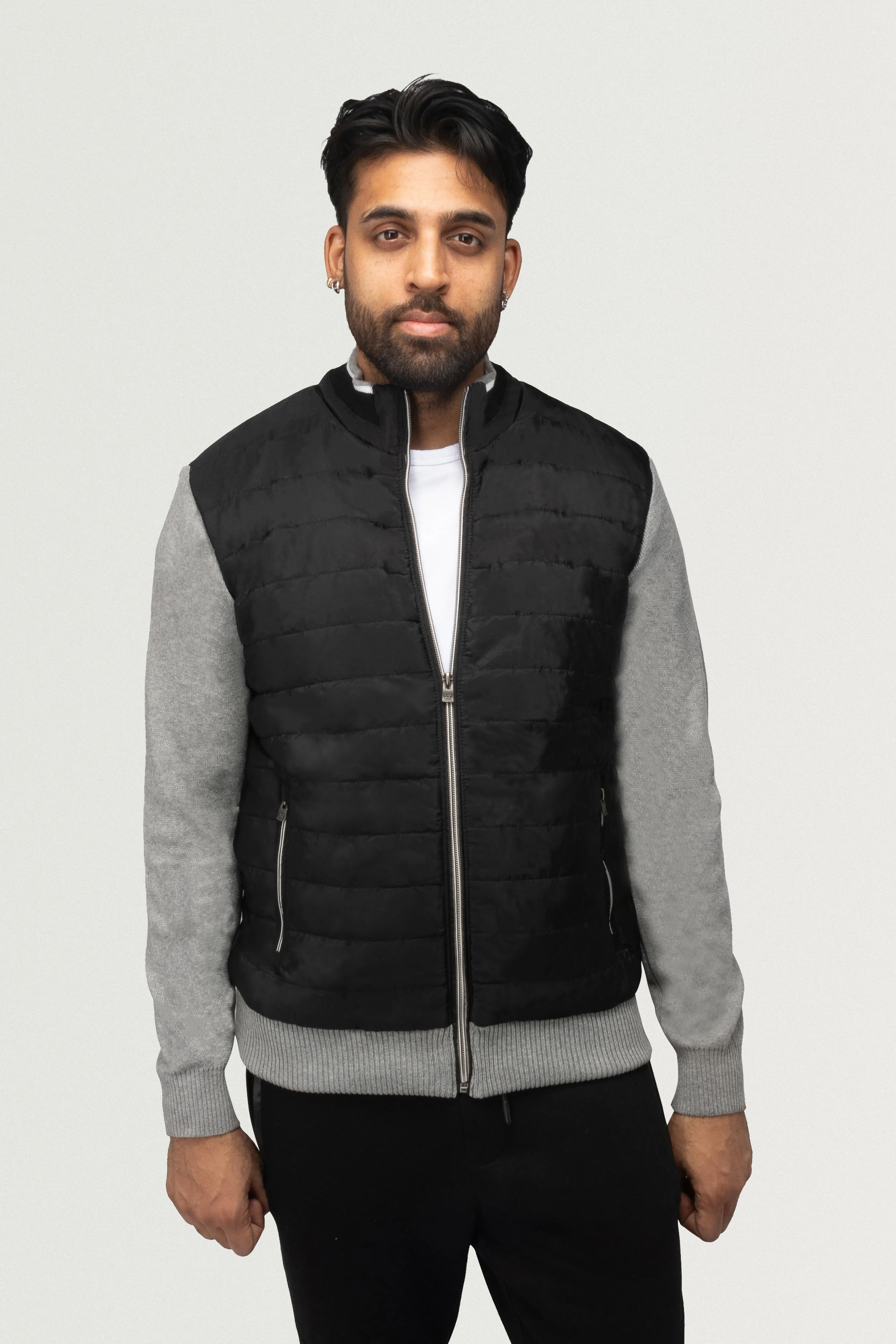 X RAY Men's Lightly Padded Hybrid Sweater Jacket