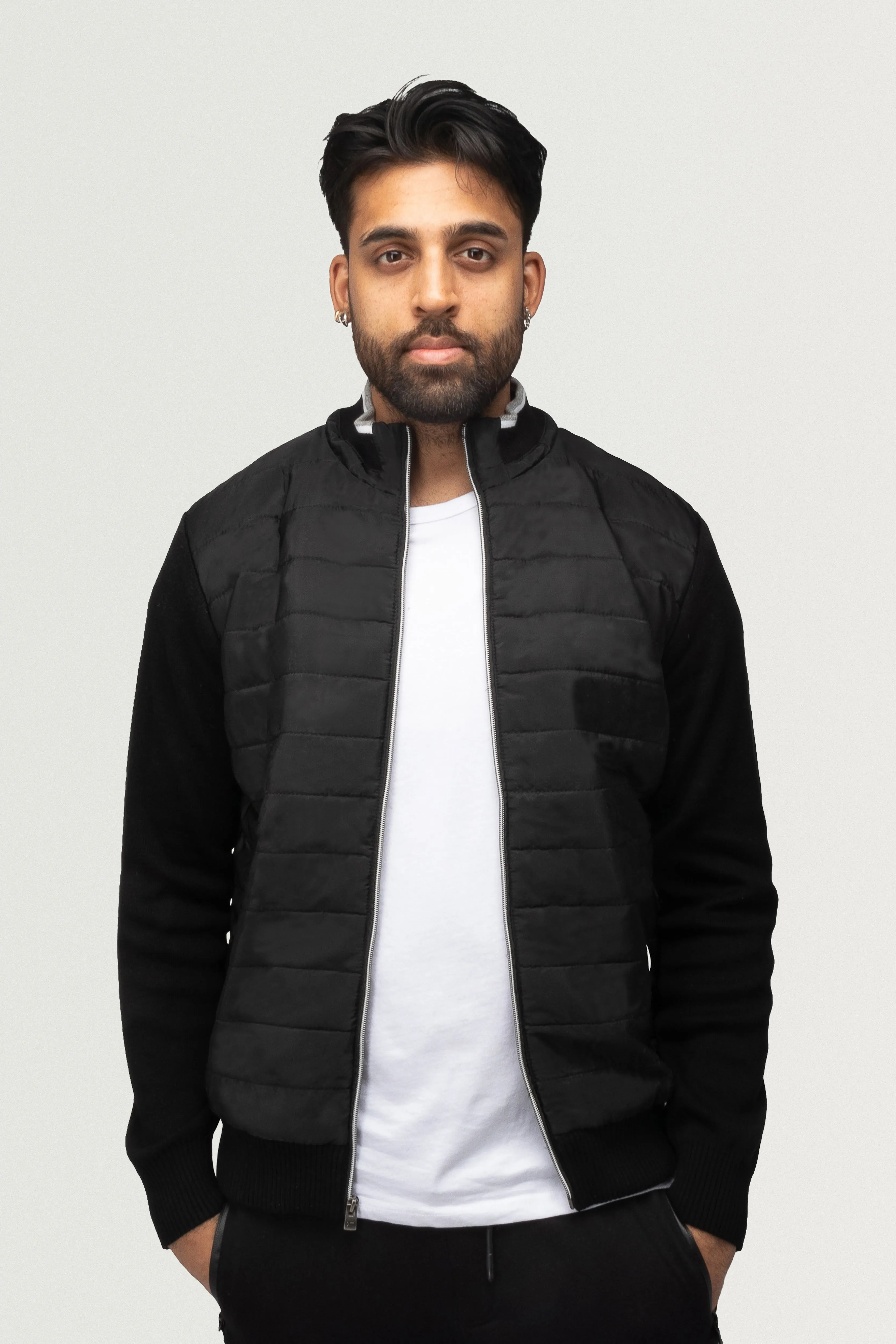 X RAY Men's Lightly Padded Hybrid Sweater Jacket